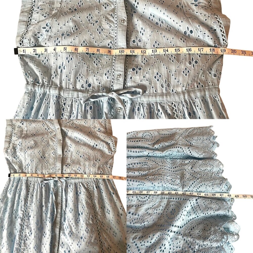 Sundance Pale Blue Eyelet Midi Dress - Picture 6 of 7